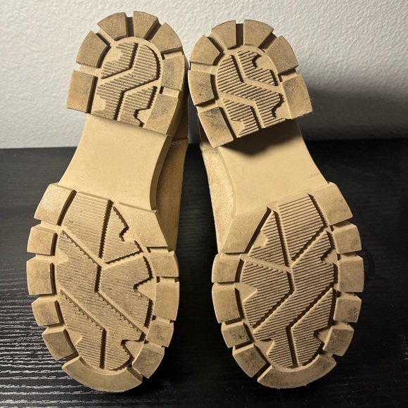 ✨ Tan Chunky Chelsea Boots | Size 6.5 | Suede-Look Lug Sole - Picture 4 of 4